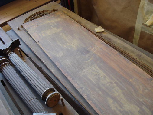 33 - Veneer surfaces stripped & sanded 33 - Veneer surfaces stripped & sanded